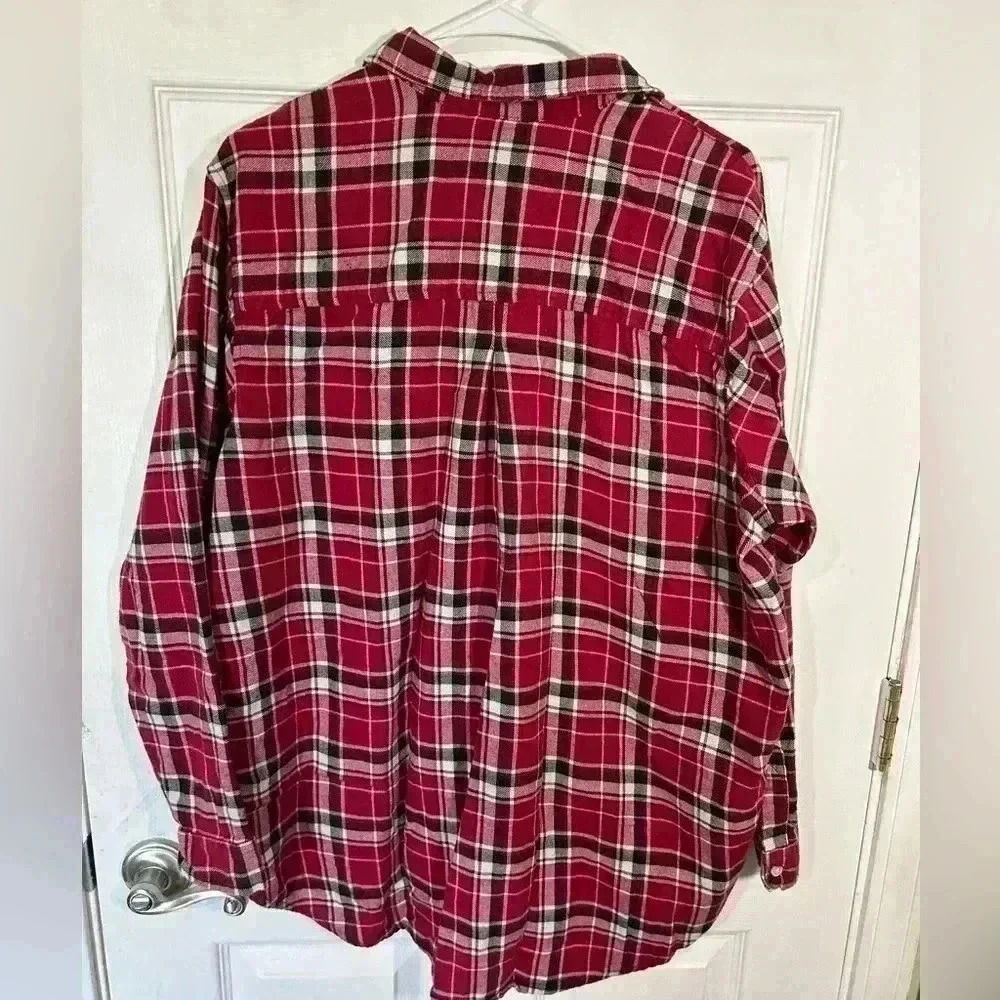 Wrangler Wrancher plaid 100% cotton button up. Size XL. Red. Flannel. - Picture 9 of 12